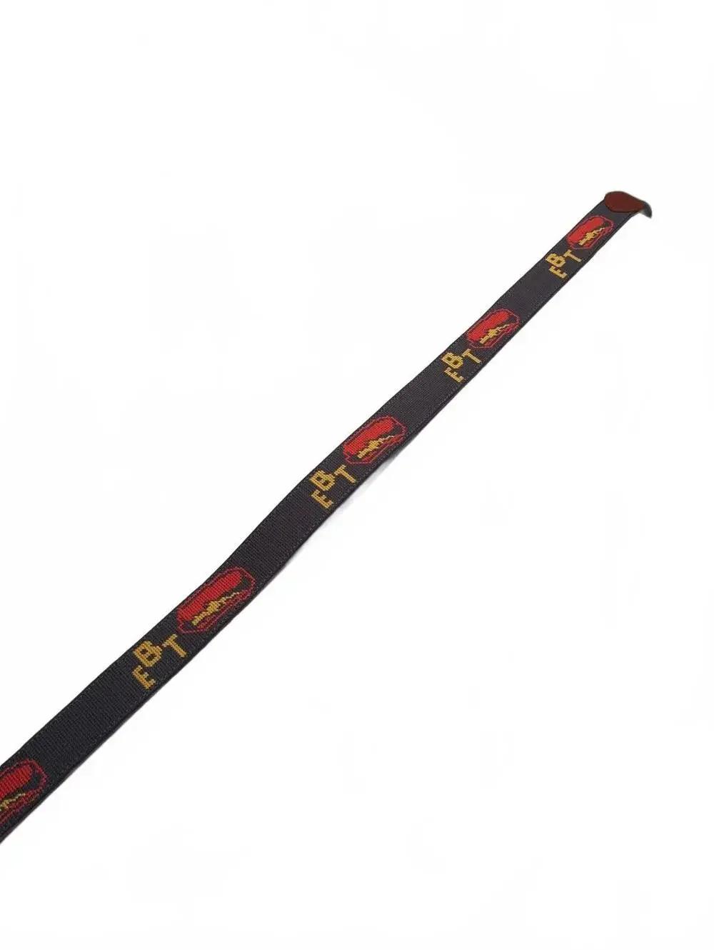 Tyler Childers EBT Brown Leather and Black Webbing Belt with Red Hot Dog Logo 45